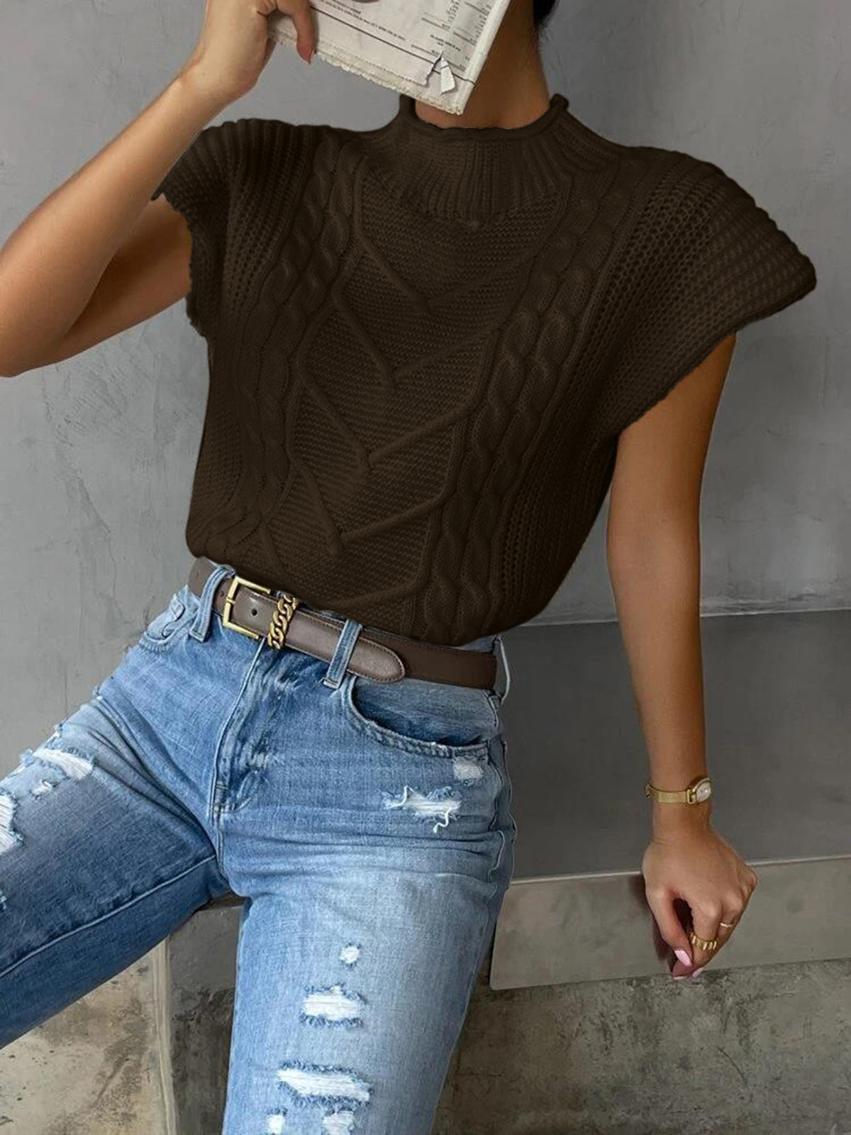 Sheila | Chaleco de Punto Liso