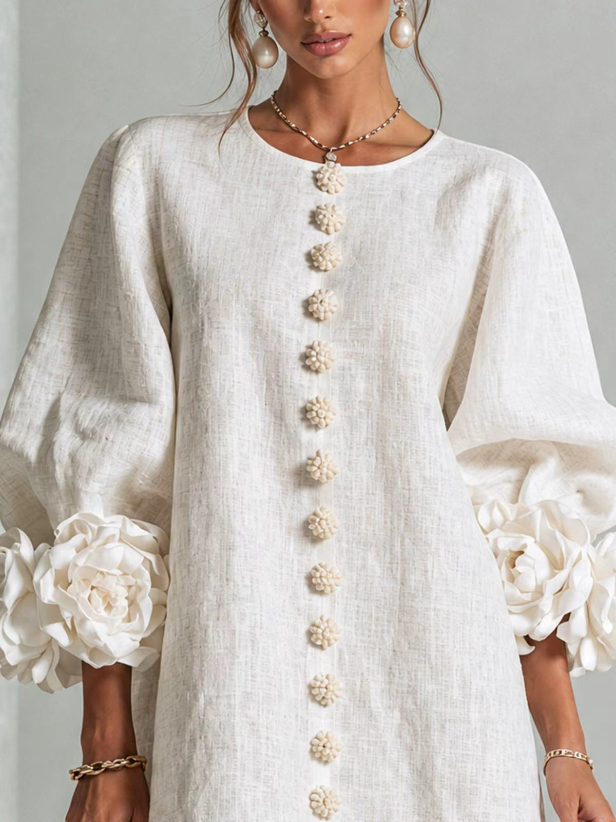 Olivia | Vestido floral mangas farol