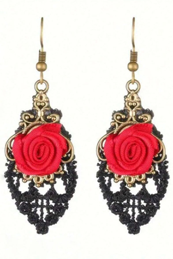 Dark-style Rose Earrings - pendientes de mujer, vista trasera | Chloe Bennett