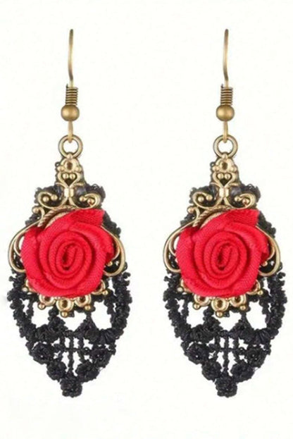 Dark-style Rose Earrings - pendientes de mujer, vista trasera | Chloe Bennett