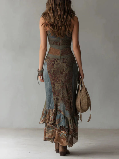 Zaya | Vestido Largo Asimétrico Bohémien