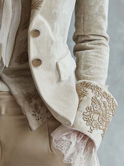 Blazer Sastre Marfil Bordado