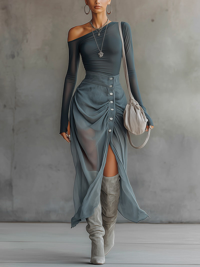 Vestido Largo Azul