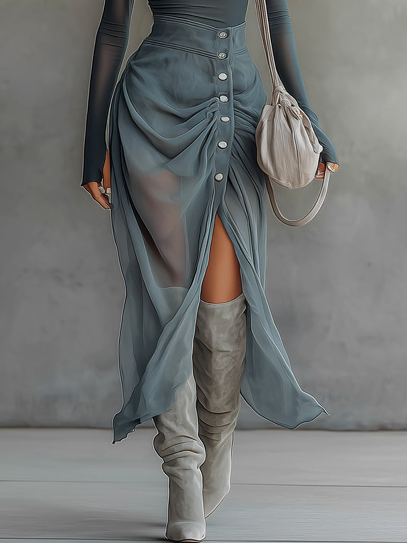 Vestido Largo Azul