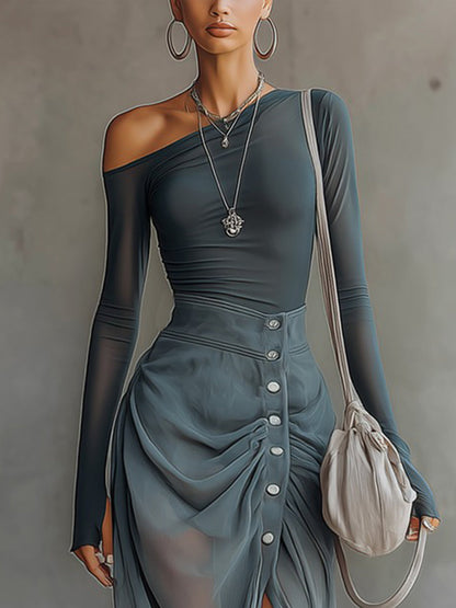 Vestido Largo Azul