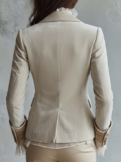 Blazer Sastre Marfil Bordado