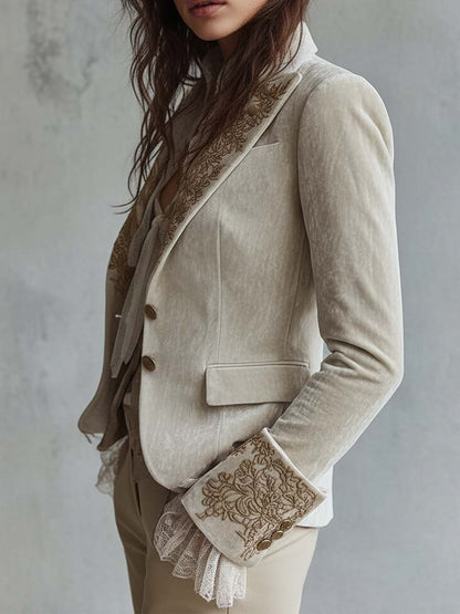 Blazer Sastre Marfil Bordado