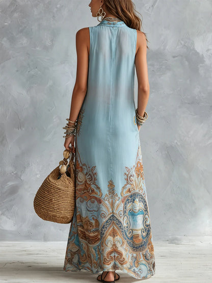 Donatella | Maxi Chemisier con Estampa Barroca