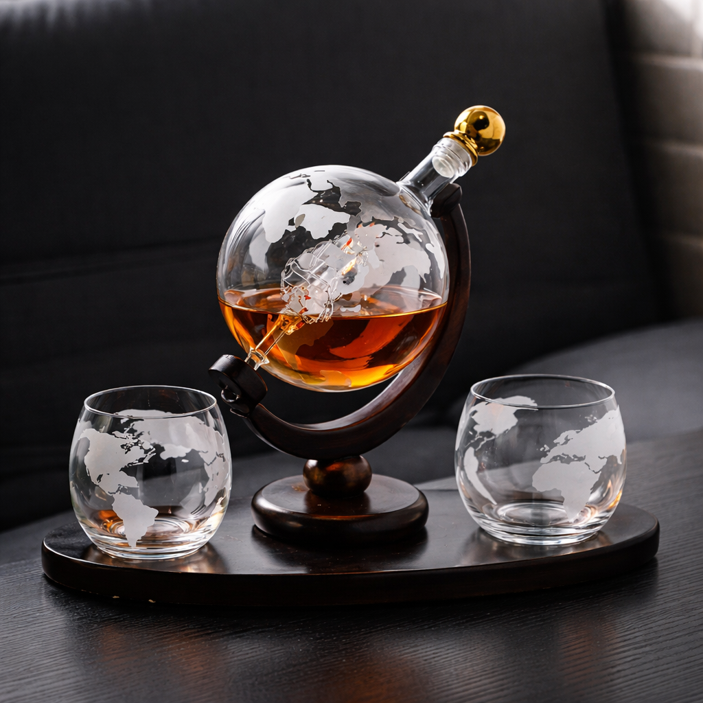 Decantador de Whisky – Edición Mapa del Mundo - moda de mujer, vista frontal | Chloe Bennett