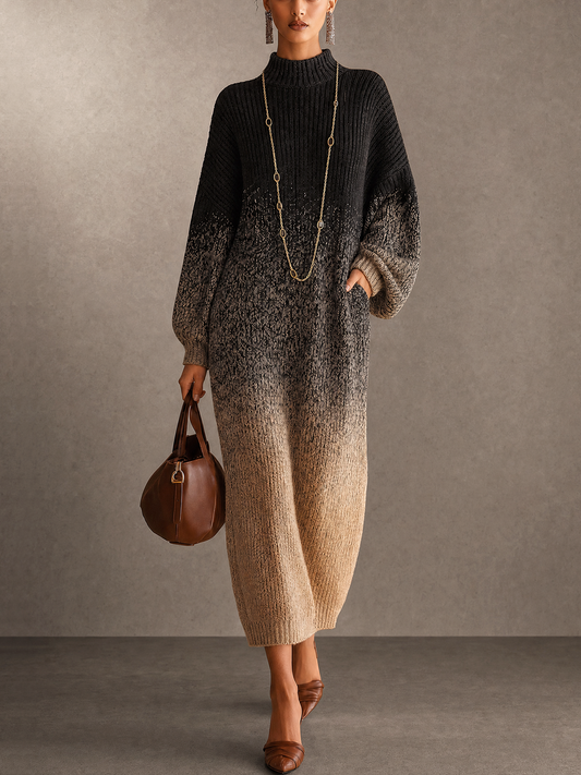 Macarena | Vestido Degradado Negro y Beige 2026