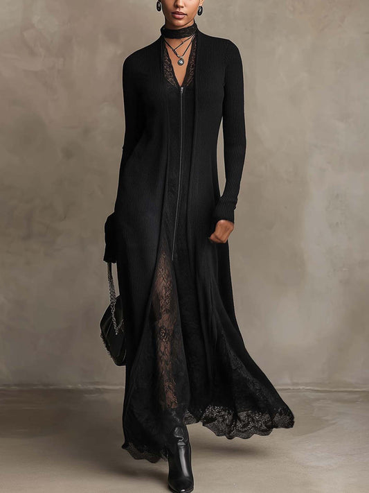 Matilde | Vestido Acanalado Negro 2026