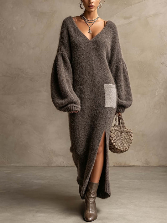 Eleonora | Vestido Punto Mohair Topo 2026
