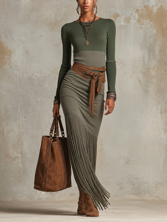Federica | Vestido Punto Verde Vintage 2026