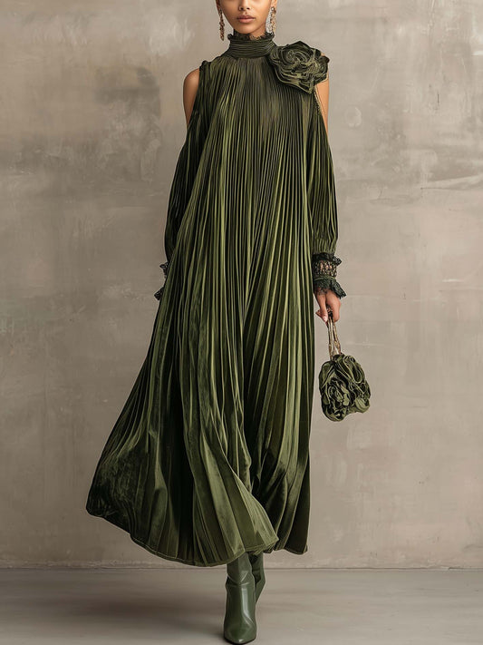 Esperanza | Vestido Terciopelo Verde Oliva 2026