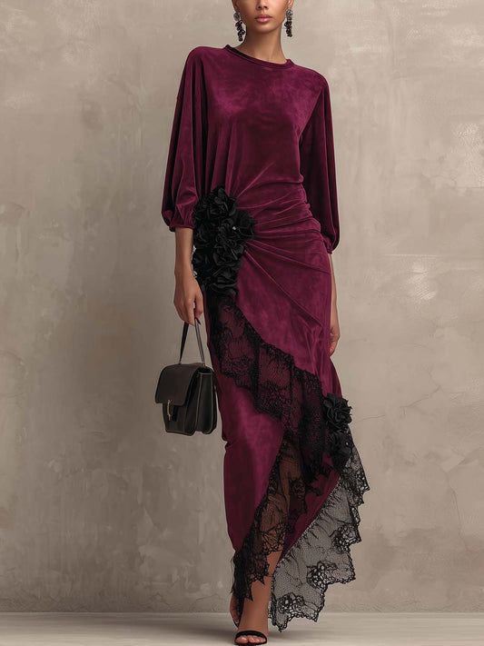 Aurelia | Vestido Terciopelo Burdeos 2026