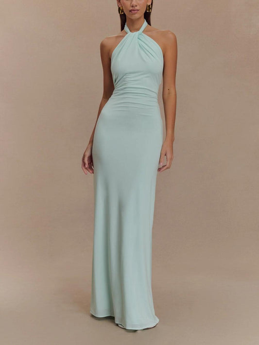 Amelia | Vestido Halter Turquesa 2026