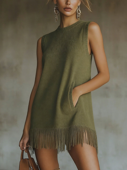 Vestido Corto Verde Oliva 1