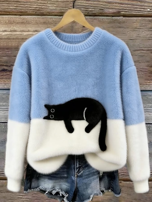 Cristina | Jersey Oversize Elegante con Gato