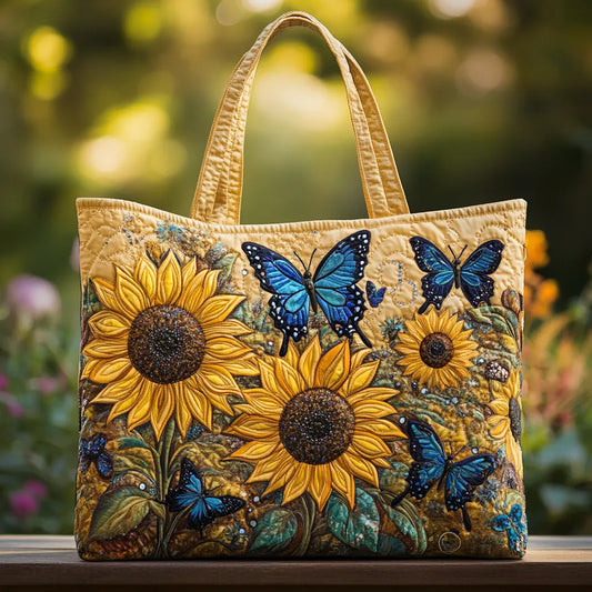 Bolso Artesanal - Girasoles y Mariposas Azules - bolso de mujer | Chloe Bennett