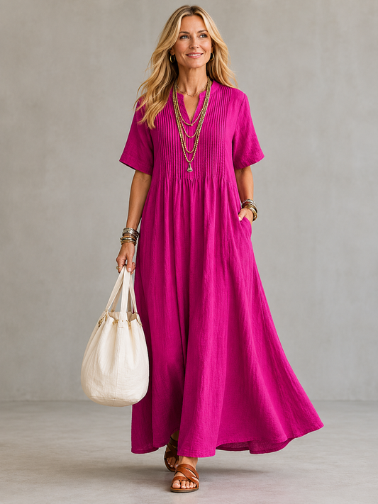 Emanuela | Vestido Plisado - vestido de mujer, vista principal | Chloe Bennett