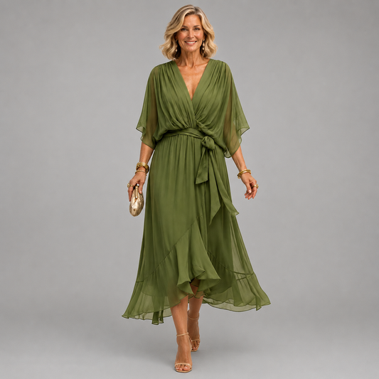 Monica | Vestido en V - vestido de mujer, vista principal | Chloe Bennett
