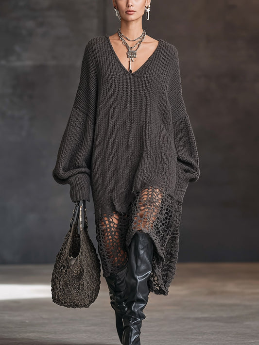 Vestido Midi Gris Carbón