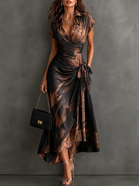 Martina | Vestido midi cruzado estampado