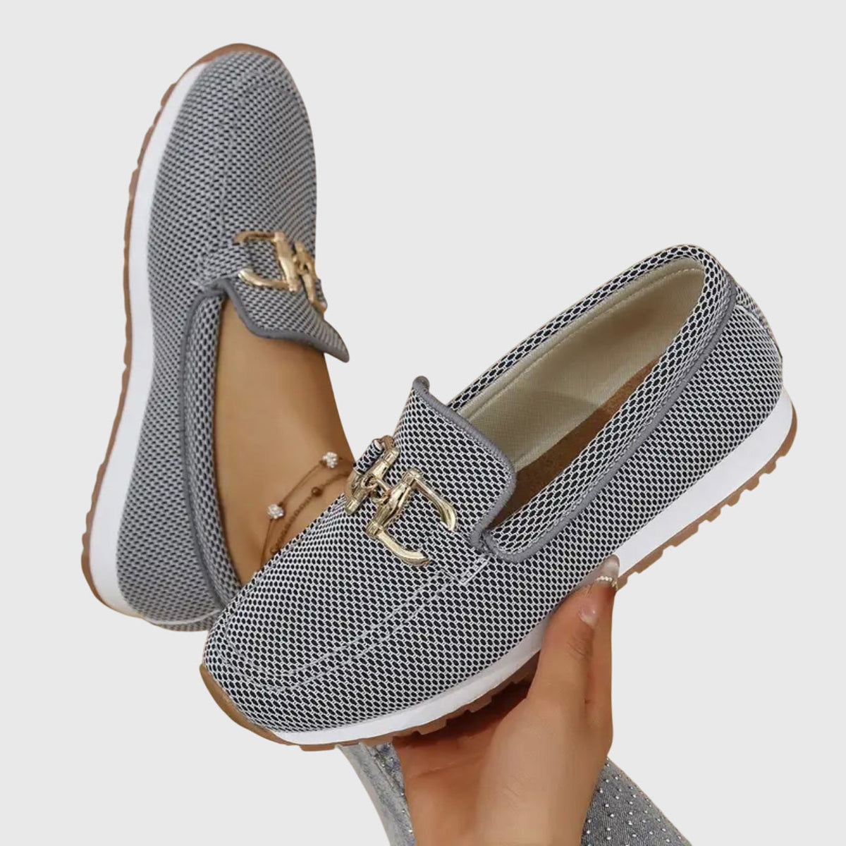 Lucia - Mocasines - calzado de mujer, detalle de tejido | Chloe Bennett