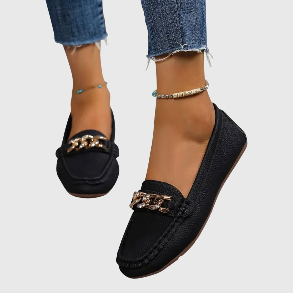 Paola - Mocasines Elegantes y Confortables - calzado de mujer, detalle de tejido | Chloe Bennett