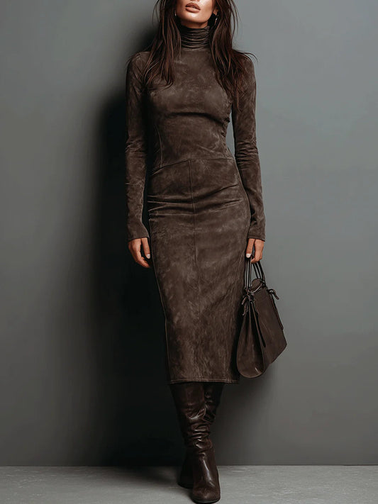 Lorène | Vestido midi efecto ante