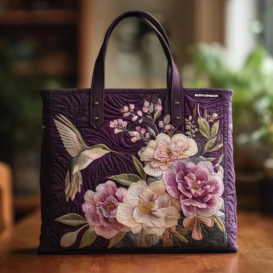 Bolso Artesanal Acolchado - Colibrí y Orquídeas - bolso de mujer, vista principal | Chloe Bennett