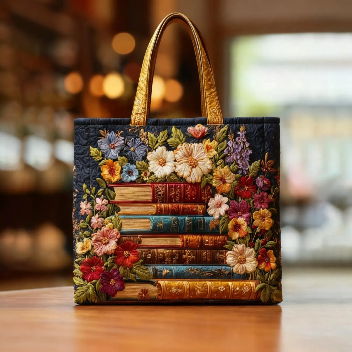 Bolso Artesanal - Estampado Floral y Libros - bolso de mujer, vista principal | Chloe Bennett