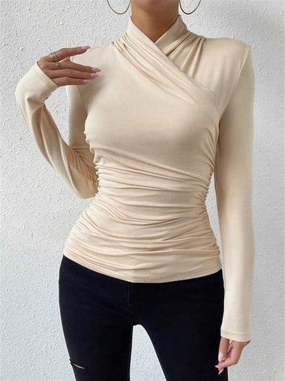 Dunia | Camiseta con Cuello Cruzado y Fruncido