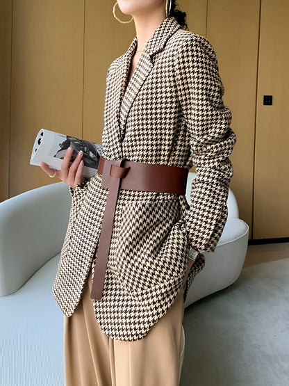 Eugenia | Blazer Pata de Gallo con Abertura y Cinturón