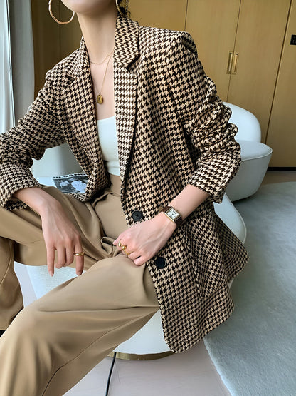 Eugenia | Blazer Pata de Gallo con Abertura y Cinturón