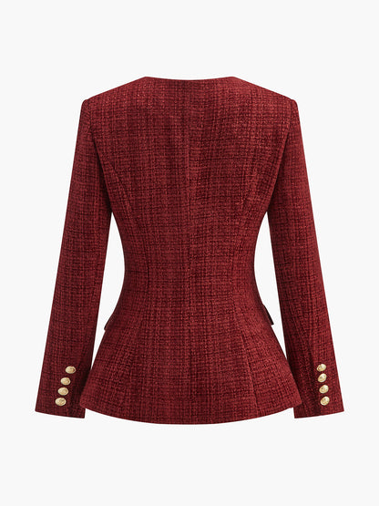 Adelaida | Blazer de Tweed con Botones y Abertura