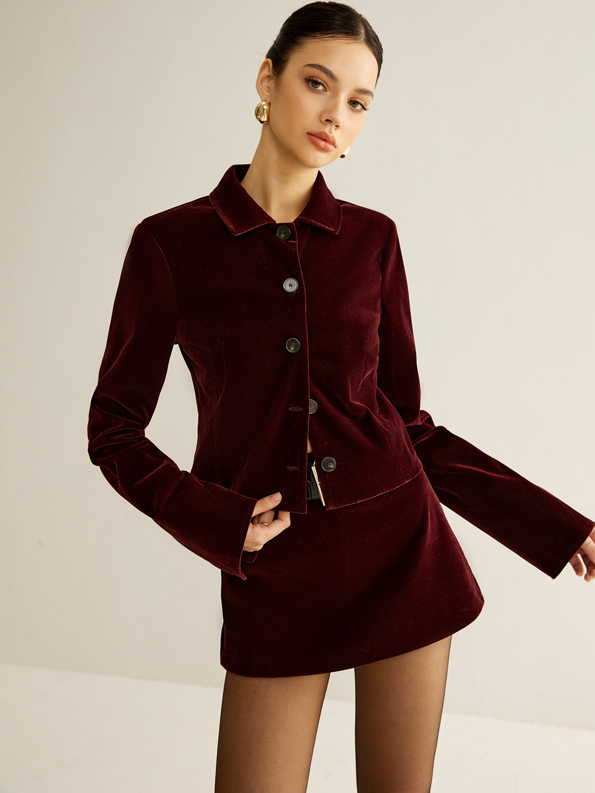Casilda | Blazer Corto de Terciopelo