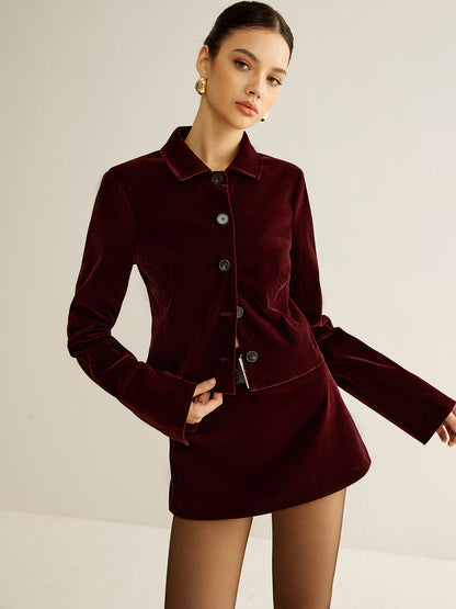 Casilda | Blazer Corto de Terciopelo