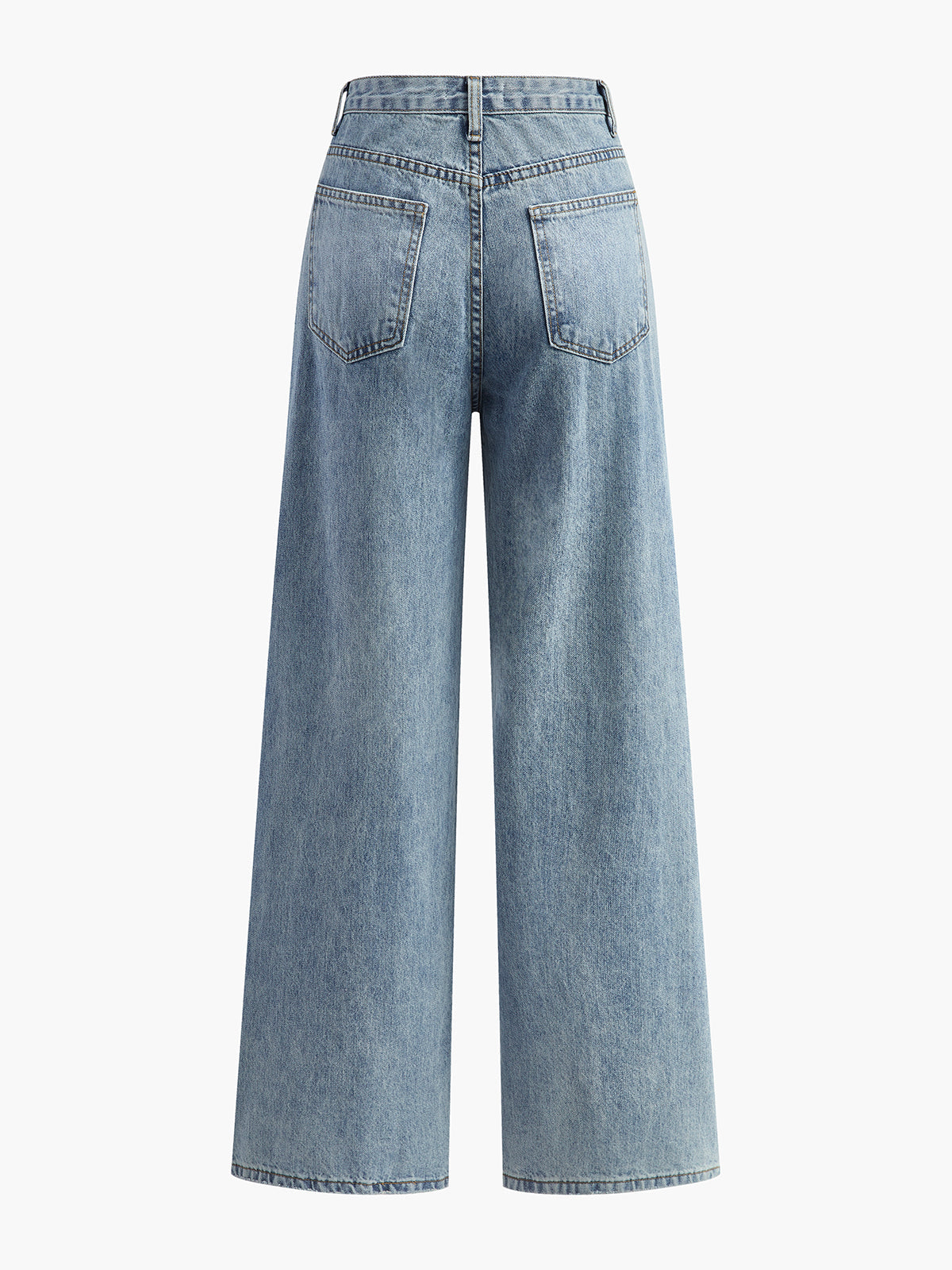 Fabiola | Jeans Pierna Ancha con Cintura Asimétrica