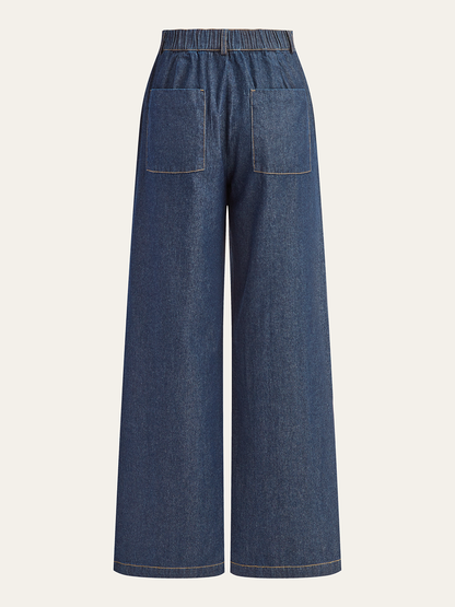 Uxía | Jeans Pierna Ancha Tiro Medio Clásicos
