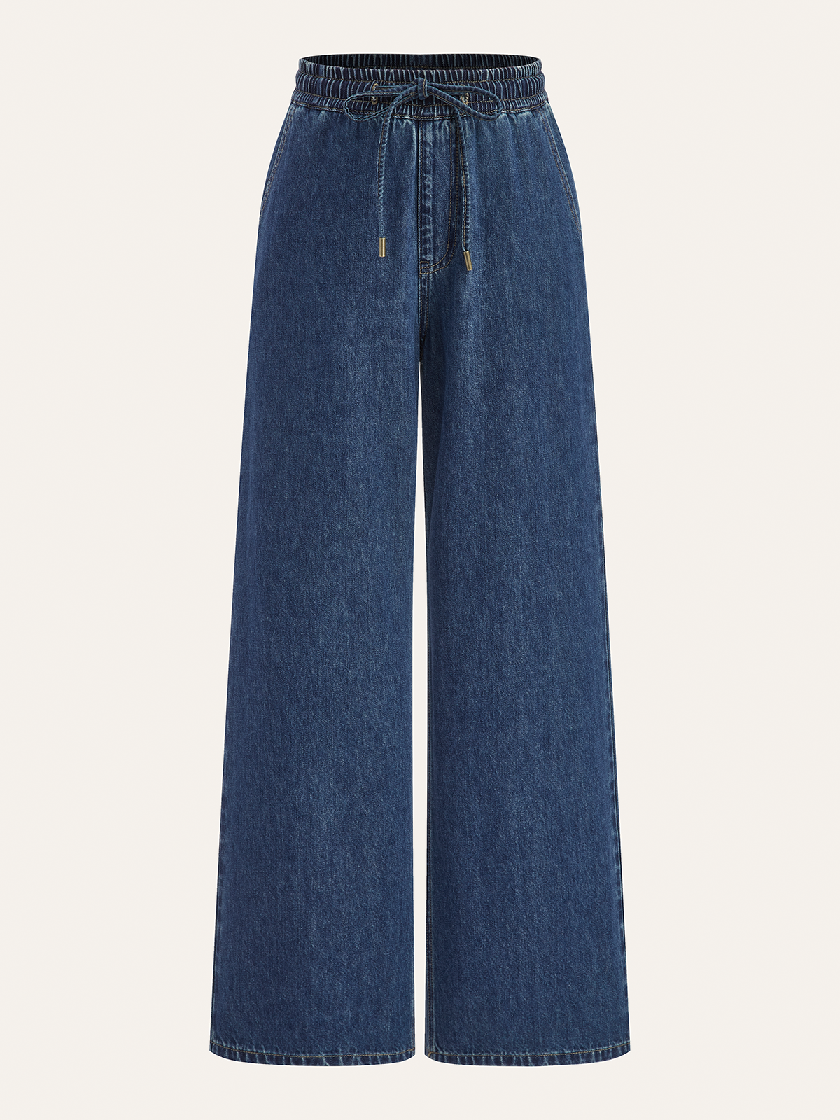 Noelia | Pantalón Denim Pierna Ancha con Cordón