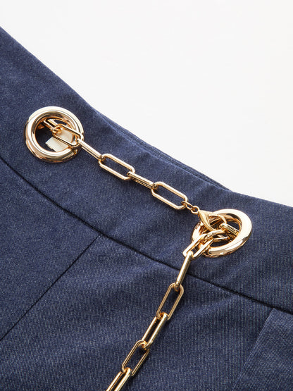 Jara | Jeans Pierna Ancha con Cadena