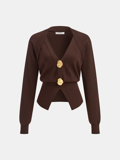 Ángeles | Jersey de Cuello en V con Detalle Metálico