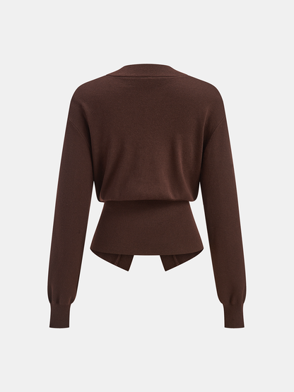 Ángeles | Jersey de Cuello en V con Detalle Metálico