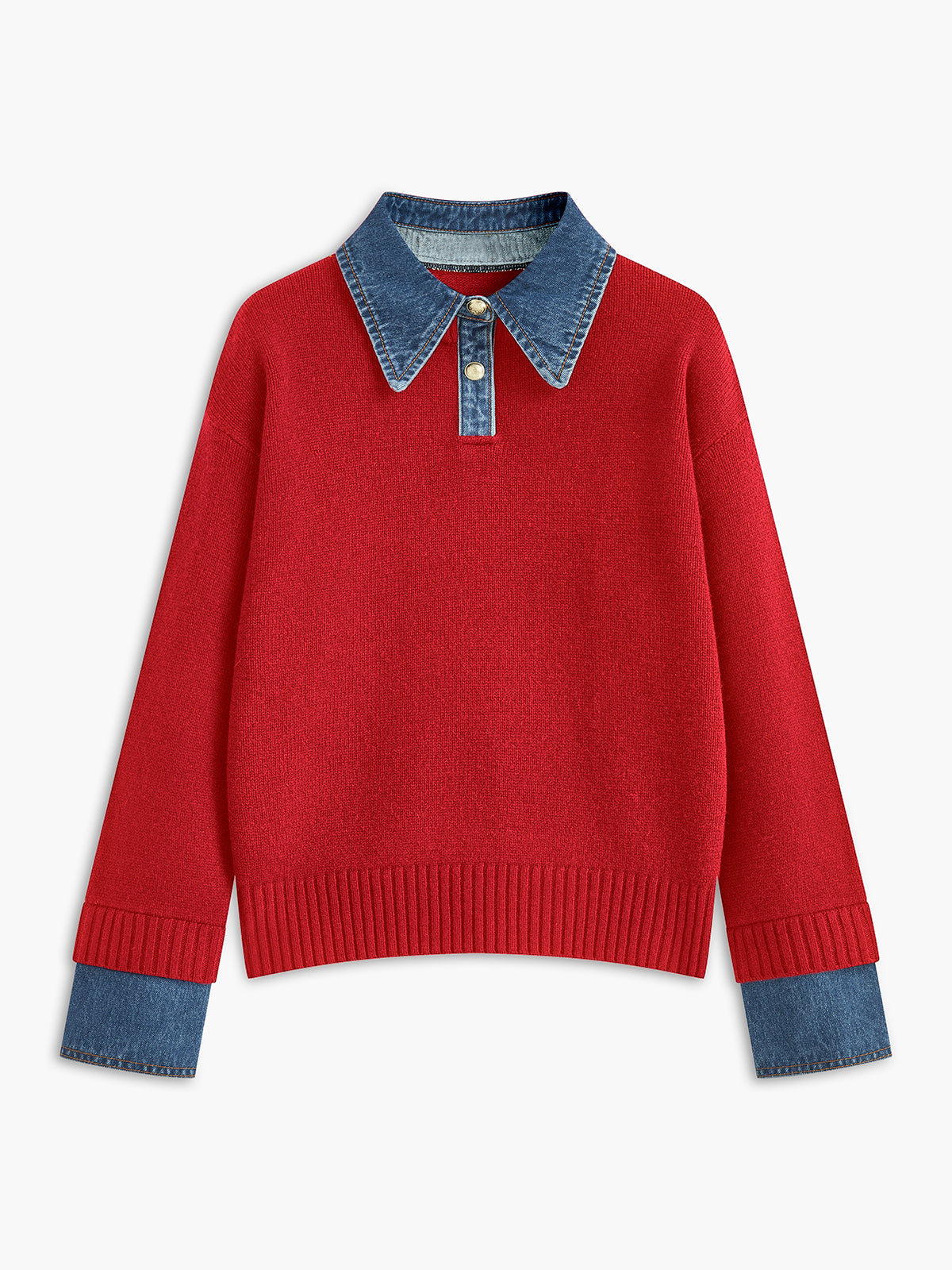 Luciana | Jersey 2 en 1 con Cuello Camisero