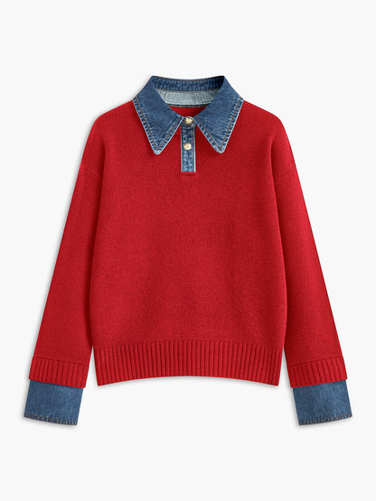 Luciana | Jersey 2 en 1 con Cuello Camisero