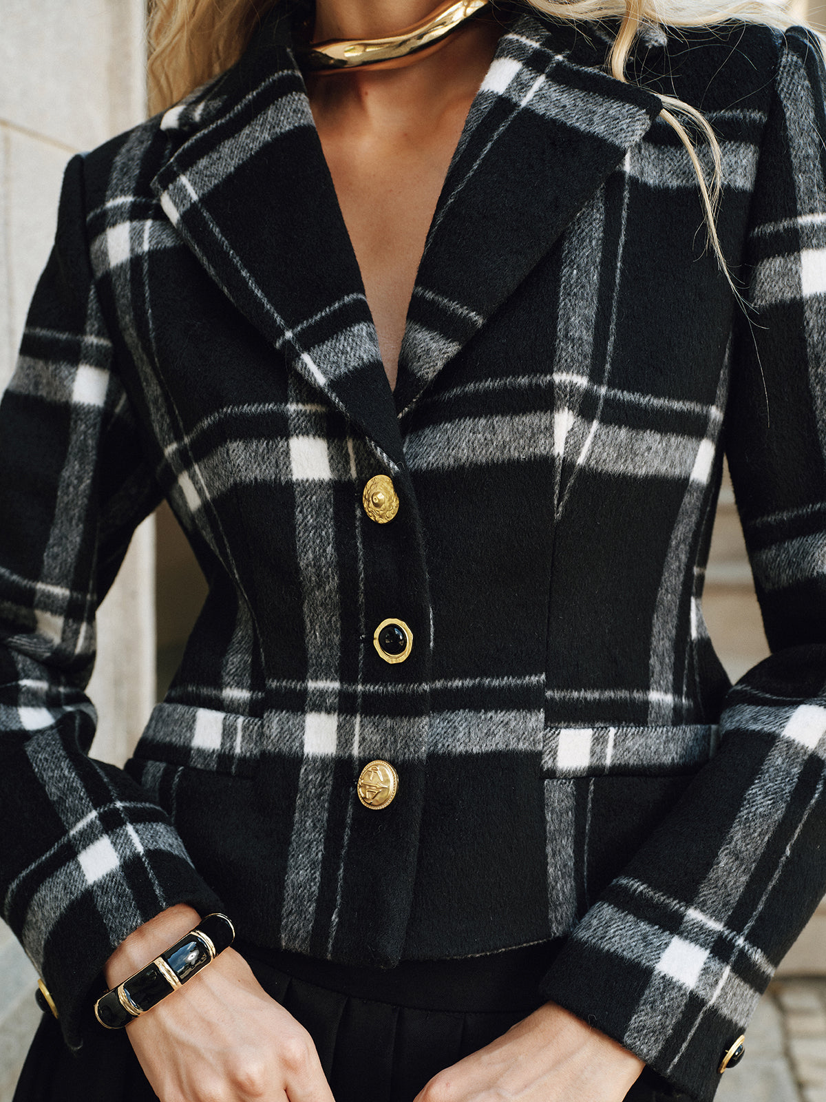 Mariana | Blazer de Cuadros con Lana