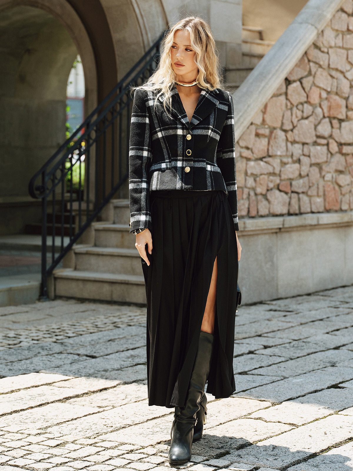 Mariana | Blazer de Cuadros con Lana