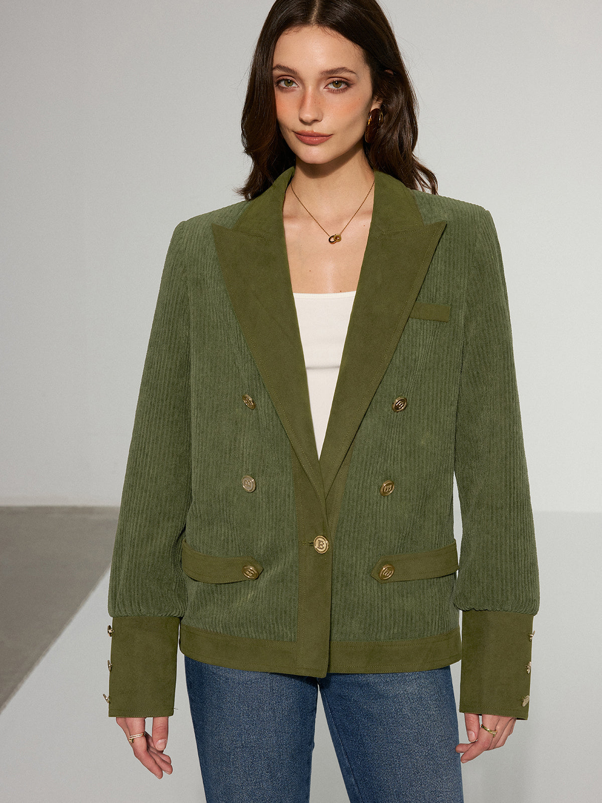 Zulema | Blazer de Pana con Botones Metálicos