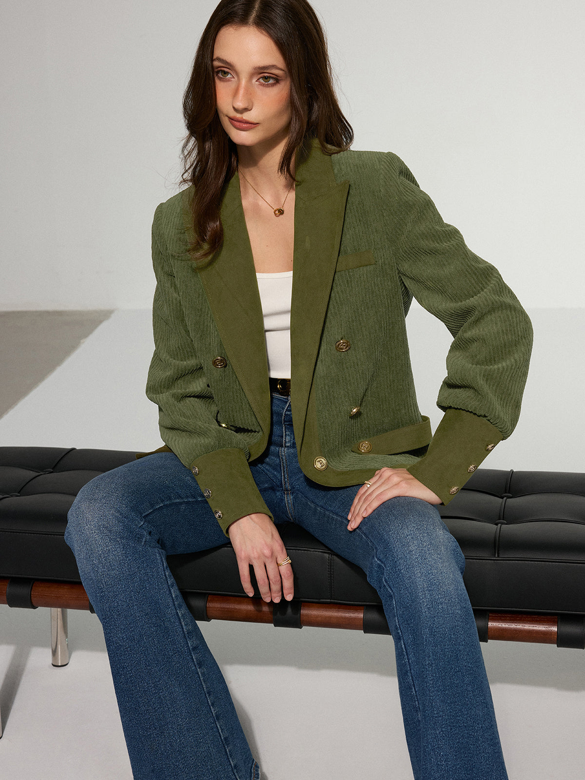 Zulema | Blazer de Pana con Botones Metálicos